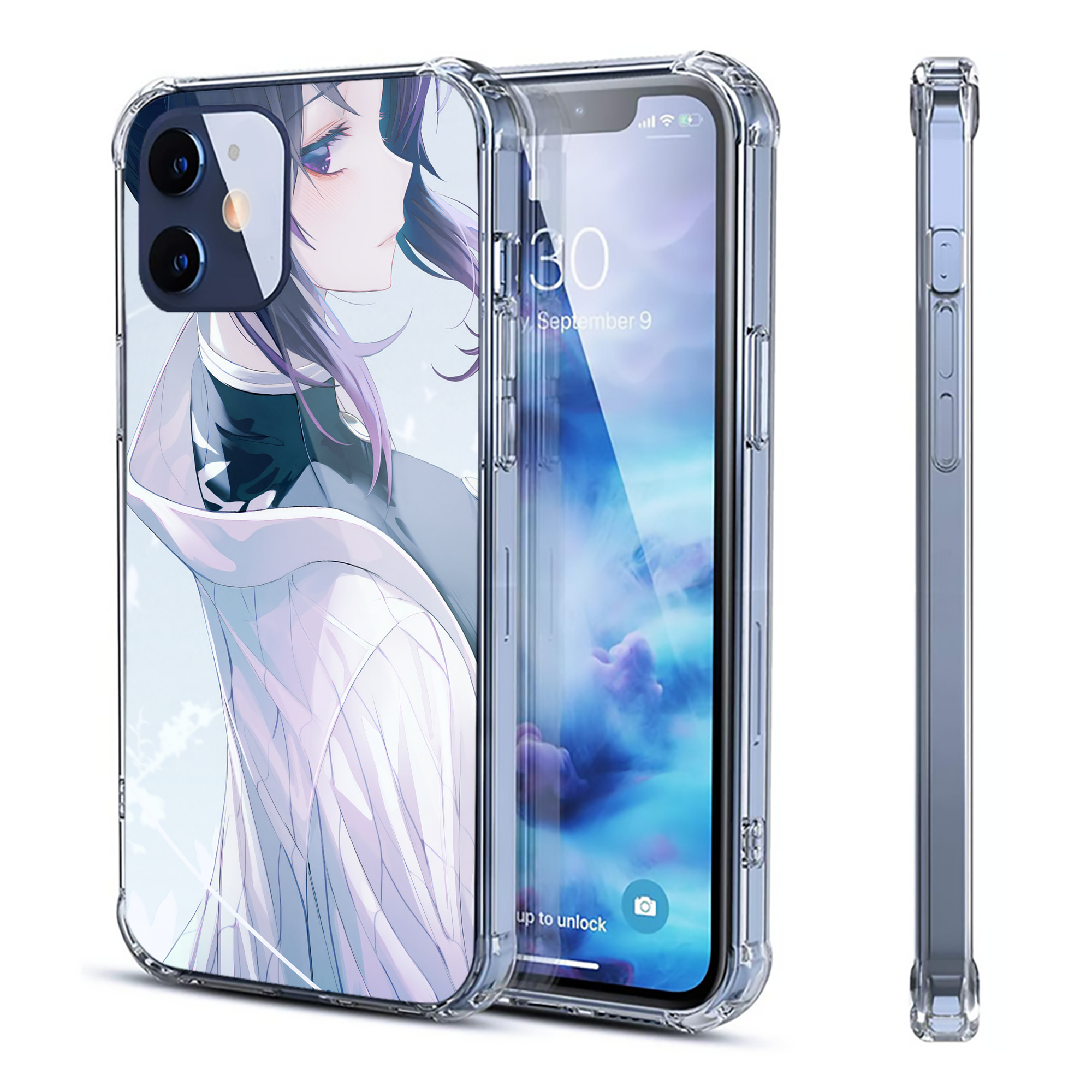 （画像用） 鬼滅の刃（きめつのやいば）蟲柱-胡蝶 しのぶ／こちょう しのぶ Kochou Shinobu 【iPhone 12シリーズ対応】透明スマホケース（クリアソフトケース）